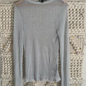 Forever 21 Light Silver Long Sleeve Top